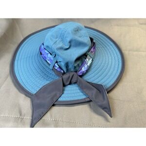 Sunday Afternoons Sun Packable Sun Hat - Blue Ribbon Bow Adjustable